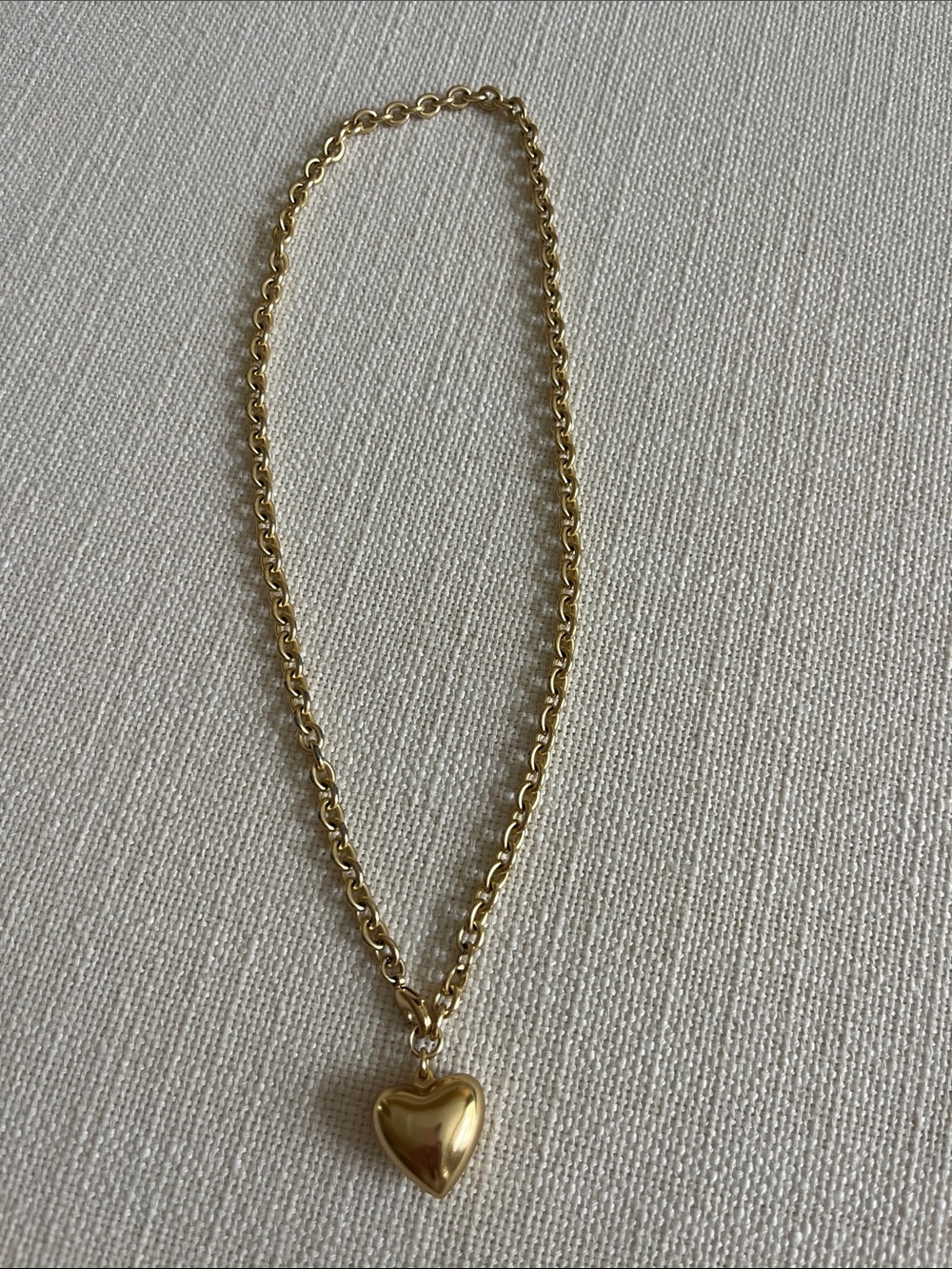 Roxanne Assoulin Gold mini puffy Heart Charm Necklace